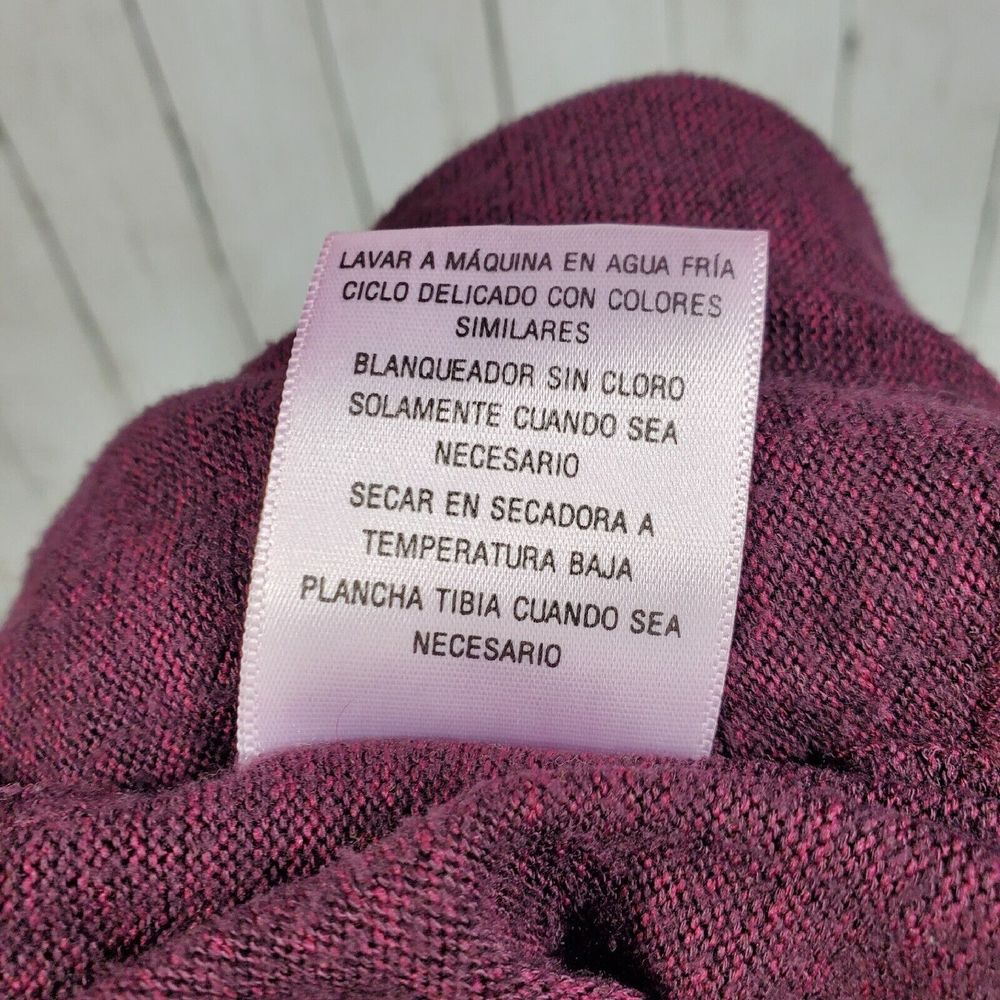 Style & Co Cardigan Sweater Womens Medium Burgundy Duster Open Front Pockets - Picture 11 of 11